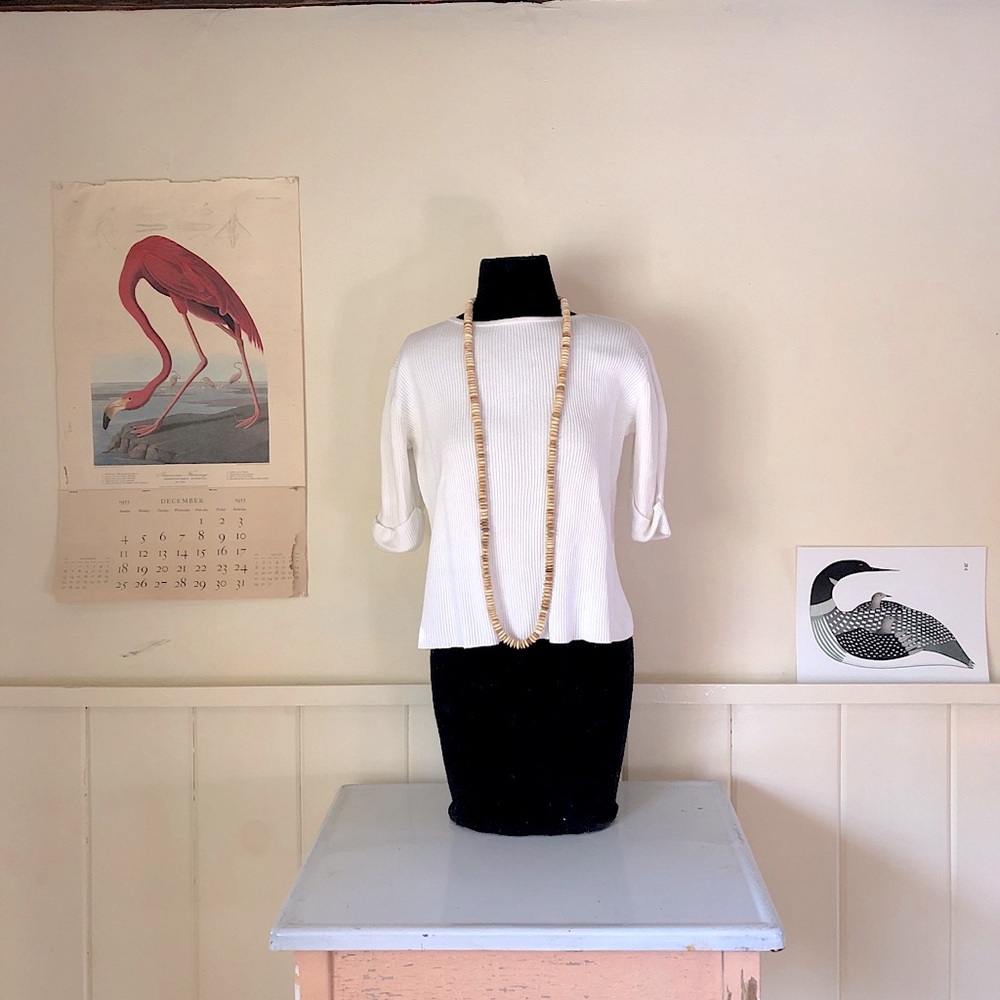 3/4 Ribbed Knit Top
